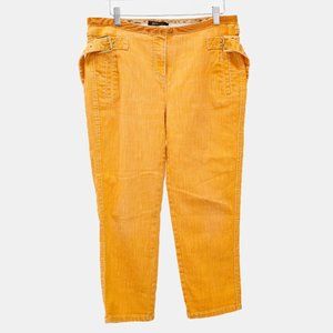 Roberto Cavalli Orange Cropped Denim Jeans
